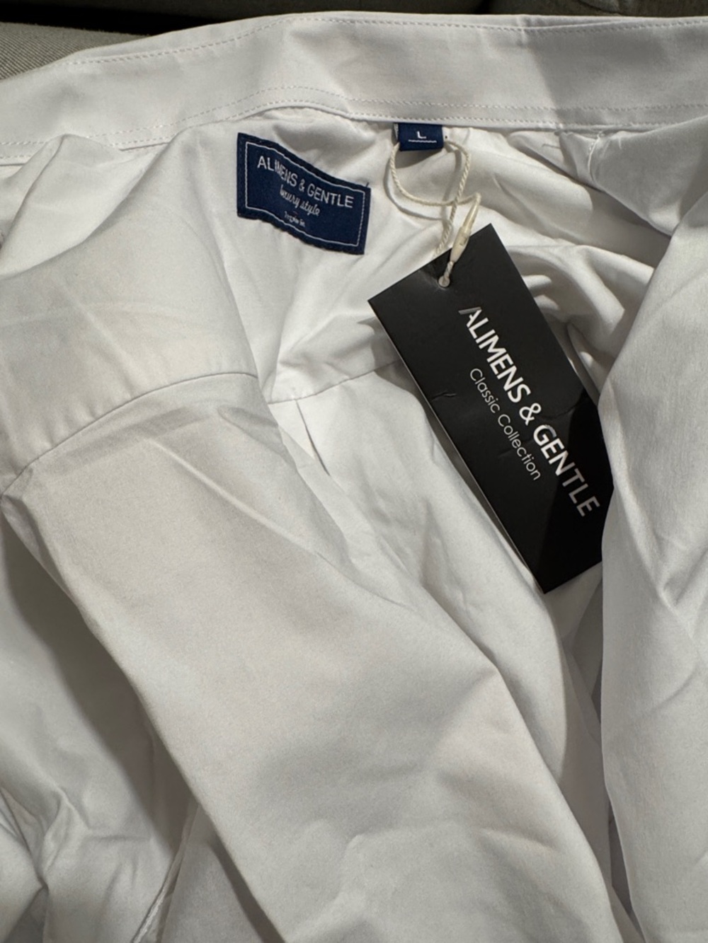 Alimens & Gentle White Men's Dress Shirt - Classic Button-Down
